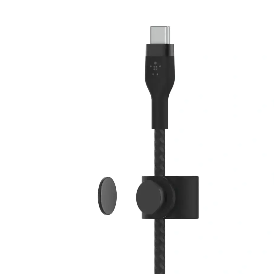 Кабель з ремінцем на магніті Belkin BoostCharge Pro Flex USB-C/USB-C 1m - Black (CAB011bt1MBK)
