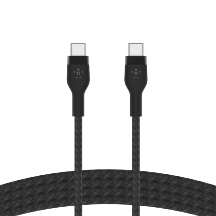 Кабель с ремешком на магните Belkin BoostCharge Pro Flex USB-C/USB-C 1m - Black (CAB011bt1MBK)