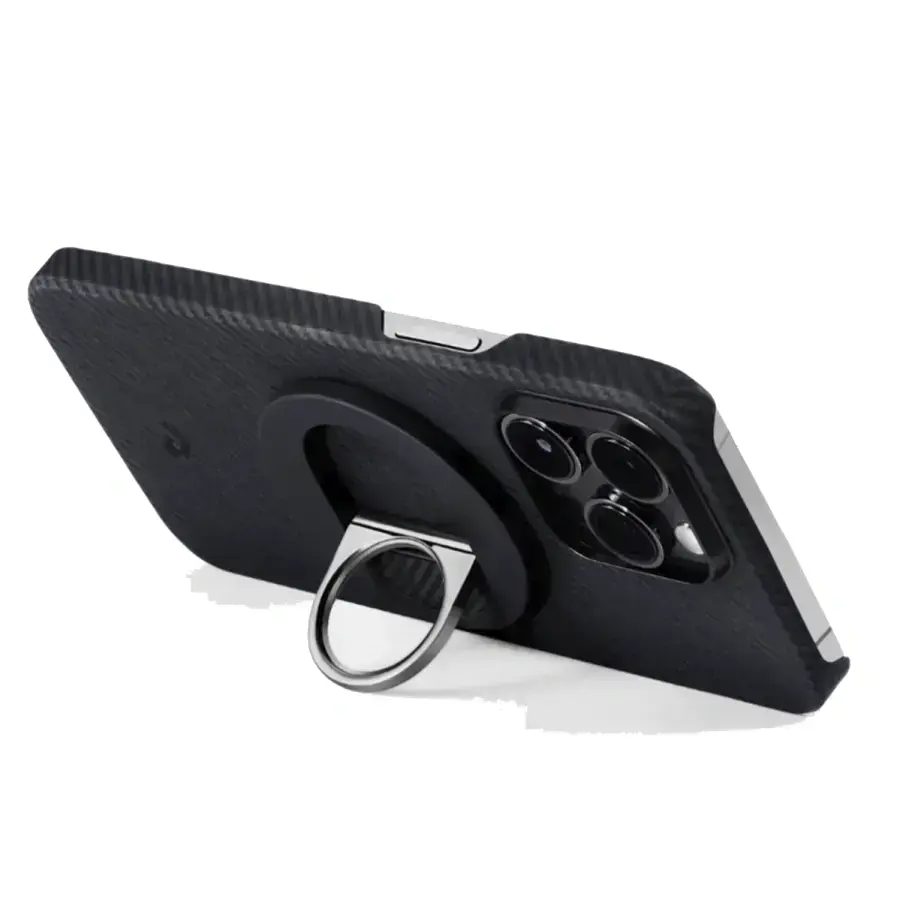 Магнітне кільце-підставка для телефону Pitaka MagEZ Grip 2 Twill 600D Black/Grey (MGB2303)