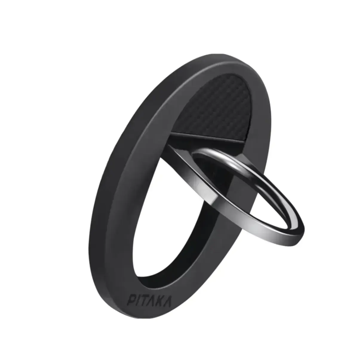 Магнитное кольцо-подставка для телефона Pitaka MagEZ Grip Twill 600D Black/Grey (MGB2302)