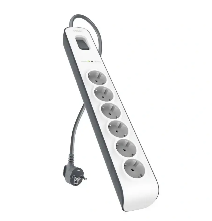 Мережевий фільтр-подовжувач Belkin 6-Outlet Surge Protector 2m, 6 розеток (BSV603vf2M)