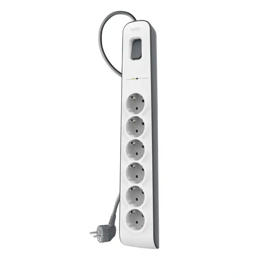 Мережевий фільтр-подовжувач Belkin 6-Outlet Surge Protector 2m, 6 розеток (BSV603vf2M)
