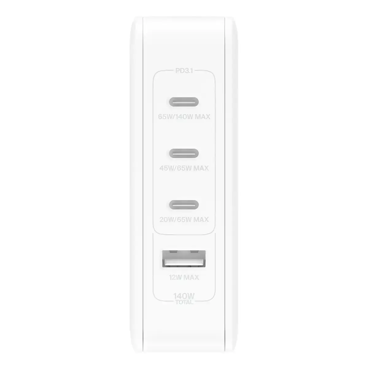 Мережевий зарядний пристрій Belkin BoostCharge Pro 140W 4-Port GaN Wall Charger (WCH014btWH)