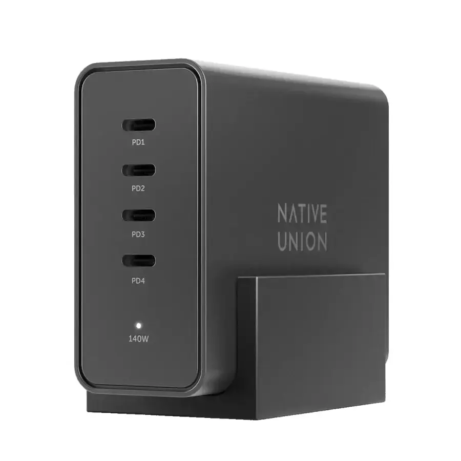 Мережевий зарядний пристрій Native Union Fast GaN Charger PD 140W Desktop USB-C 4-Port - Black (FAST-PD140-BLK-EU)