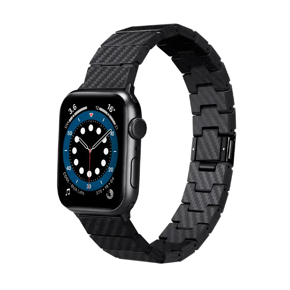 Ремінець Pitaka Carbon Fiber Watch Band Retro Black/Grey for Apple Watch 49/45/44mm (AWB2311, AWB1004)