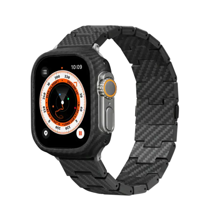 Ремінець Pitaka Carbon Fiber Watch Band Retro Black/Grey for Apple Watch 49/45/44mm (AWB2311, AWB1004)
