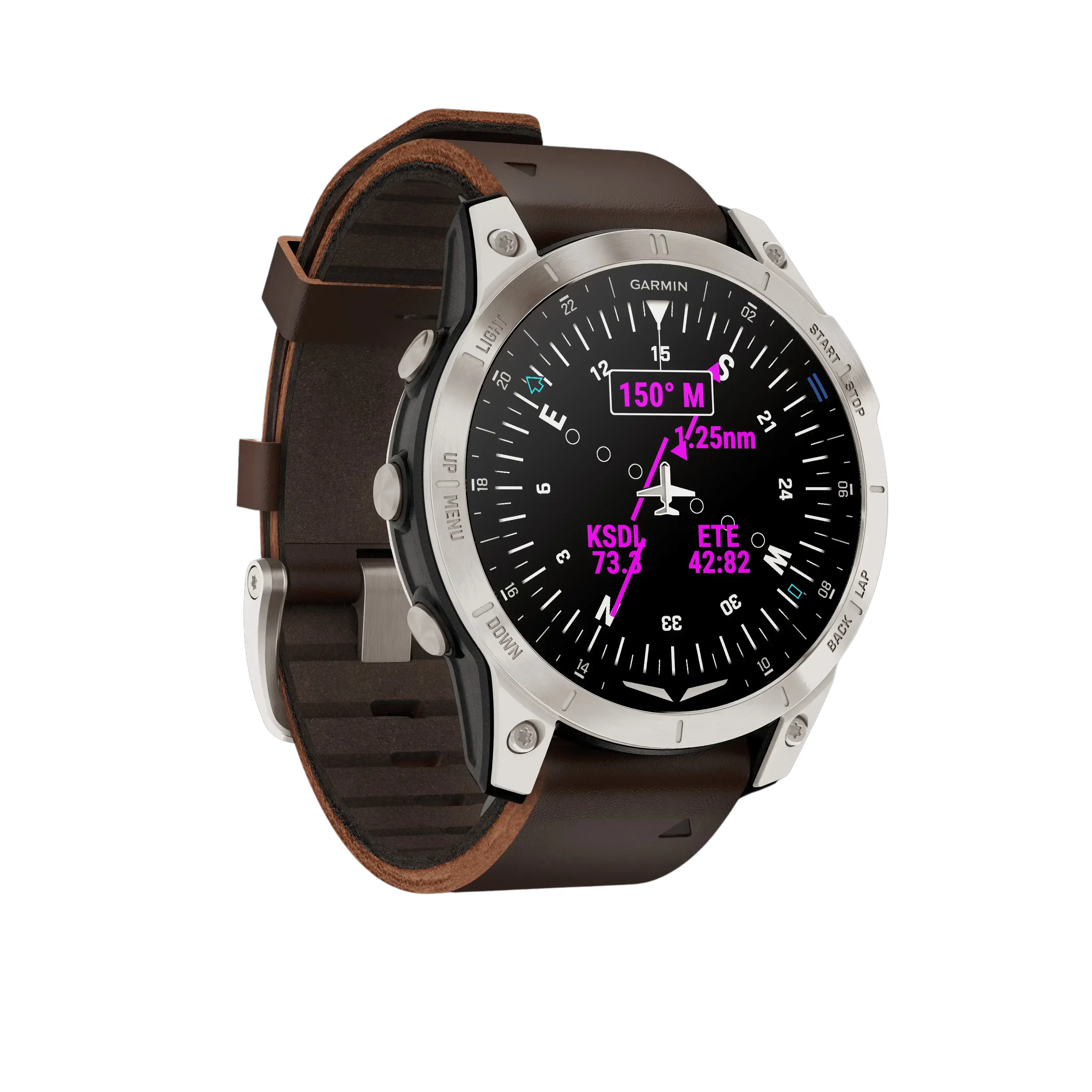 Смарт-годинник Garmin D2™ Mach 1 with Oxford Brown Leather Band (010-02582-54/55)