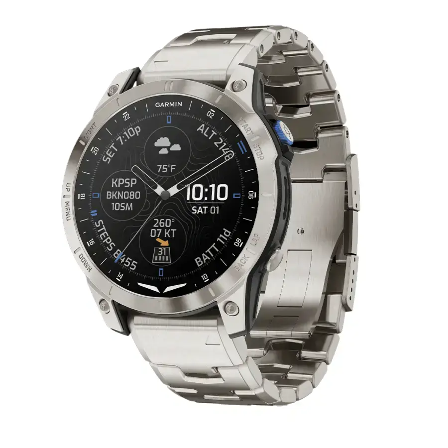 Смарт-годинник Garmin D2 Mach 1 Aviator Smartwatch with Vented Titanium Bracelet (010-02582-50/51)