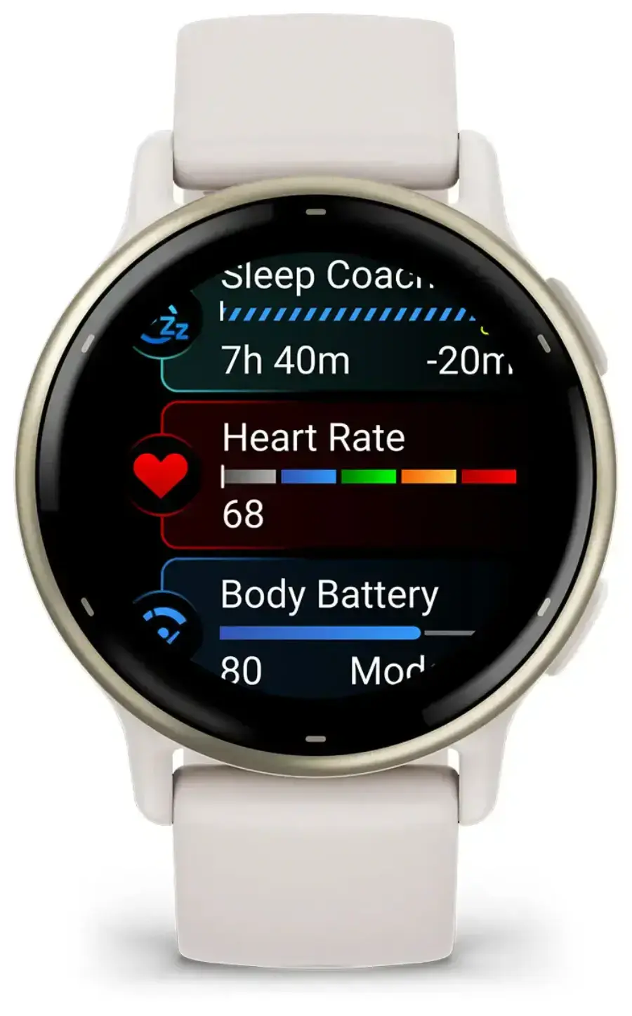 Смарт-годинник Garmin Vivoactive 5 Cream Gold Aluminum Bezel with Ivory Case and Silicone Band (010-02862-11)