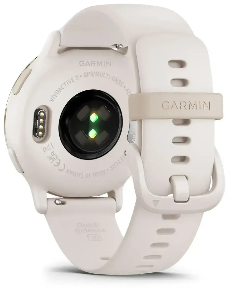 Смарт-годинник Garmin Vivoactive 5 Cream Gold Aluminum Bezel with Ivory Case and Silicone Band (010-02862-11)