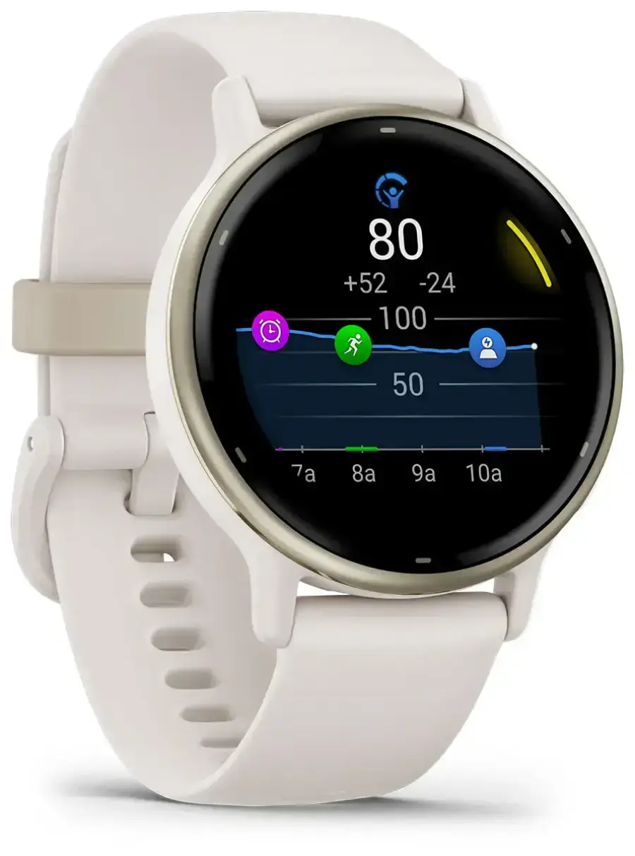 Смарт-годинник Garmin Vivoactive 5 Cream Gold Aluminum Bezel with Ivory Case and Silicone Band (010-02862-11)