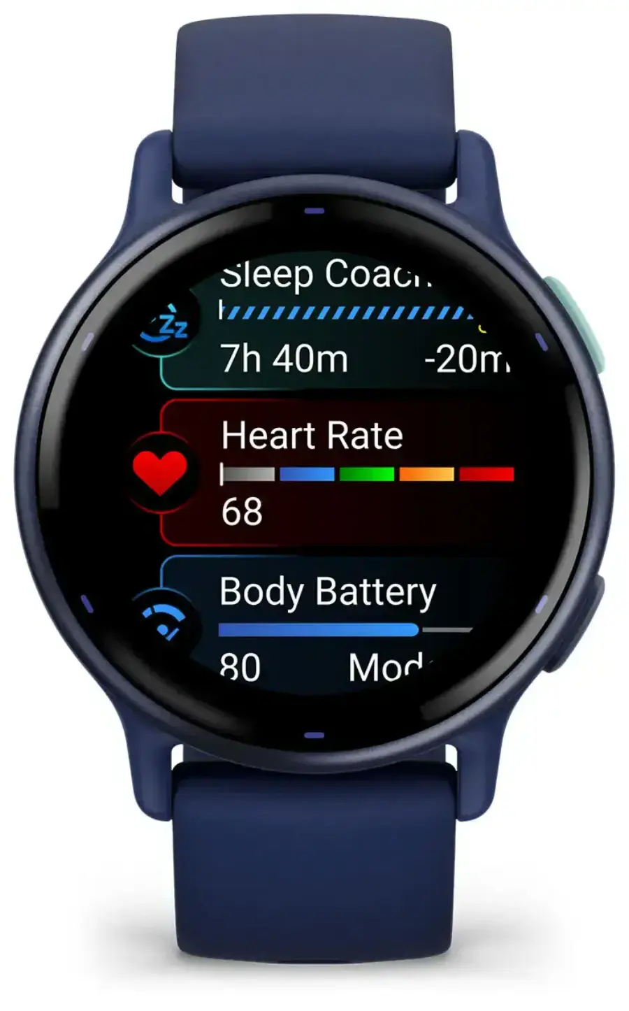 Смарт-годинник Garmin Vivoactive 5 Metallic Navy Aluminum Bezel with Navy Case and Silicone Band (010-02862-12)