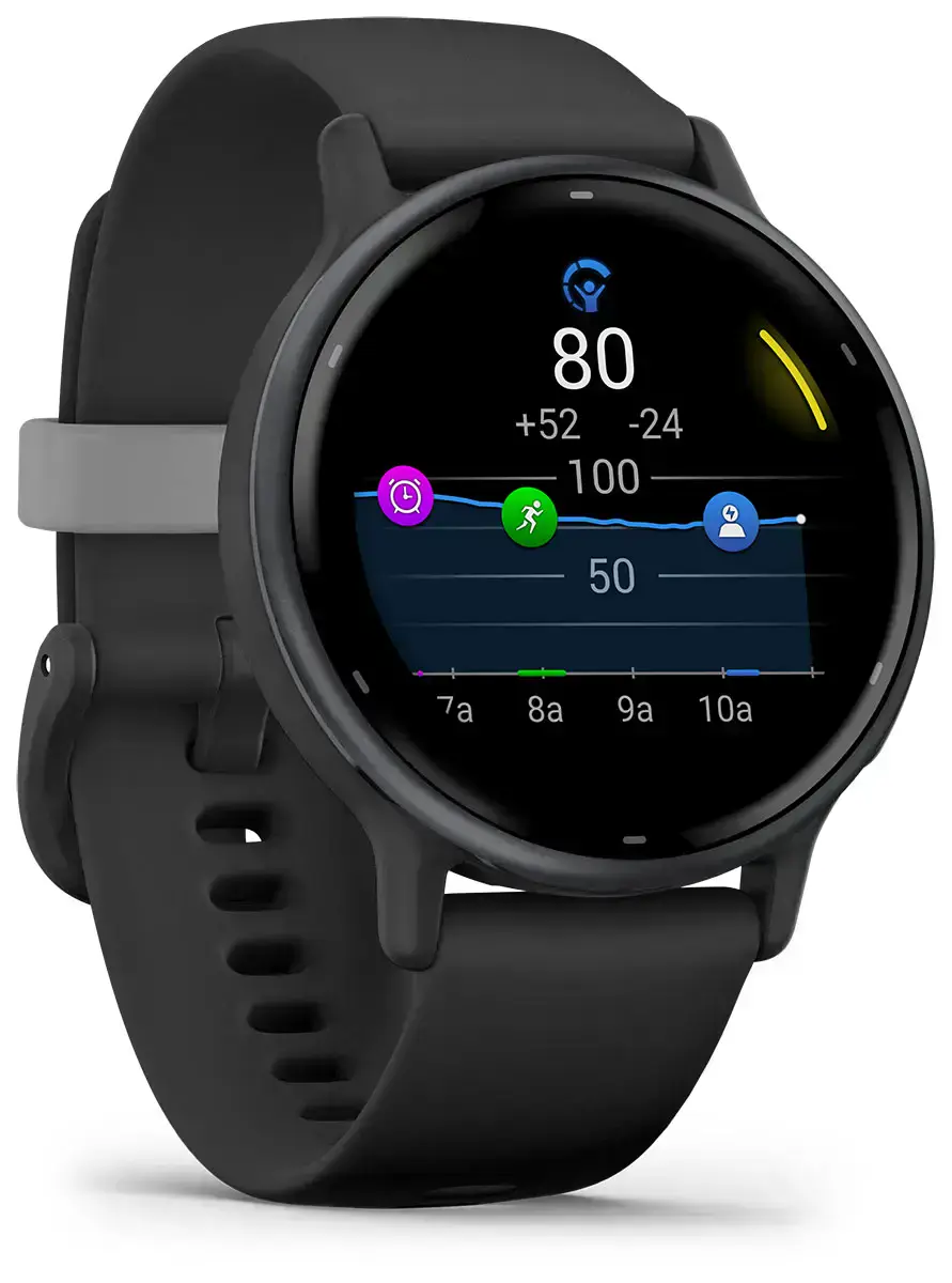 Смарт-годинник Garmin Vivoactive 5 Slate Aluminum Bezel with Black Case and Silicone Band (010-02862-10)