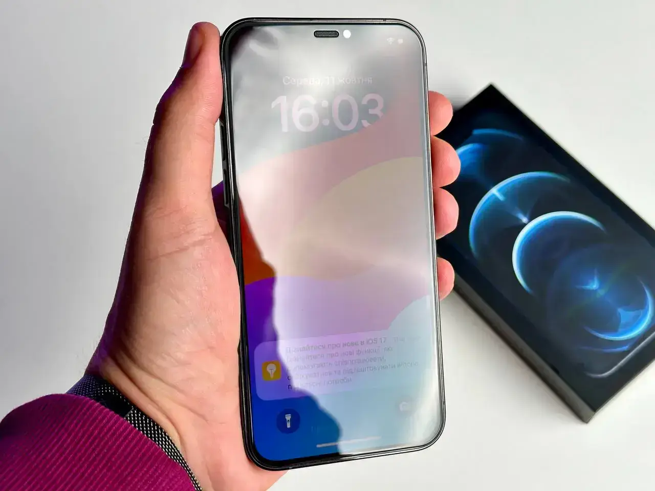 USED Apple iPhone 12 Pro 128GB Pacific Blue (MGLR3, MGMN3)🔋87%(Стан - 9.5/10, Комплект - Повний | гарантія - 1 міс.)
