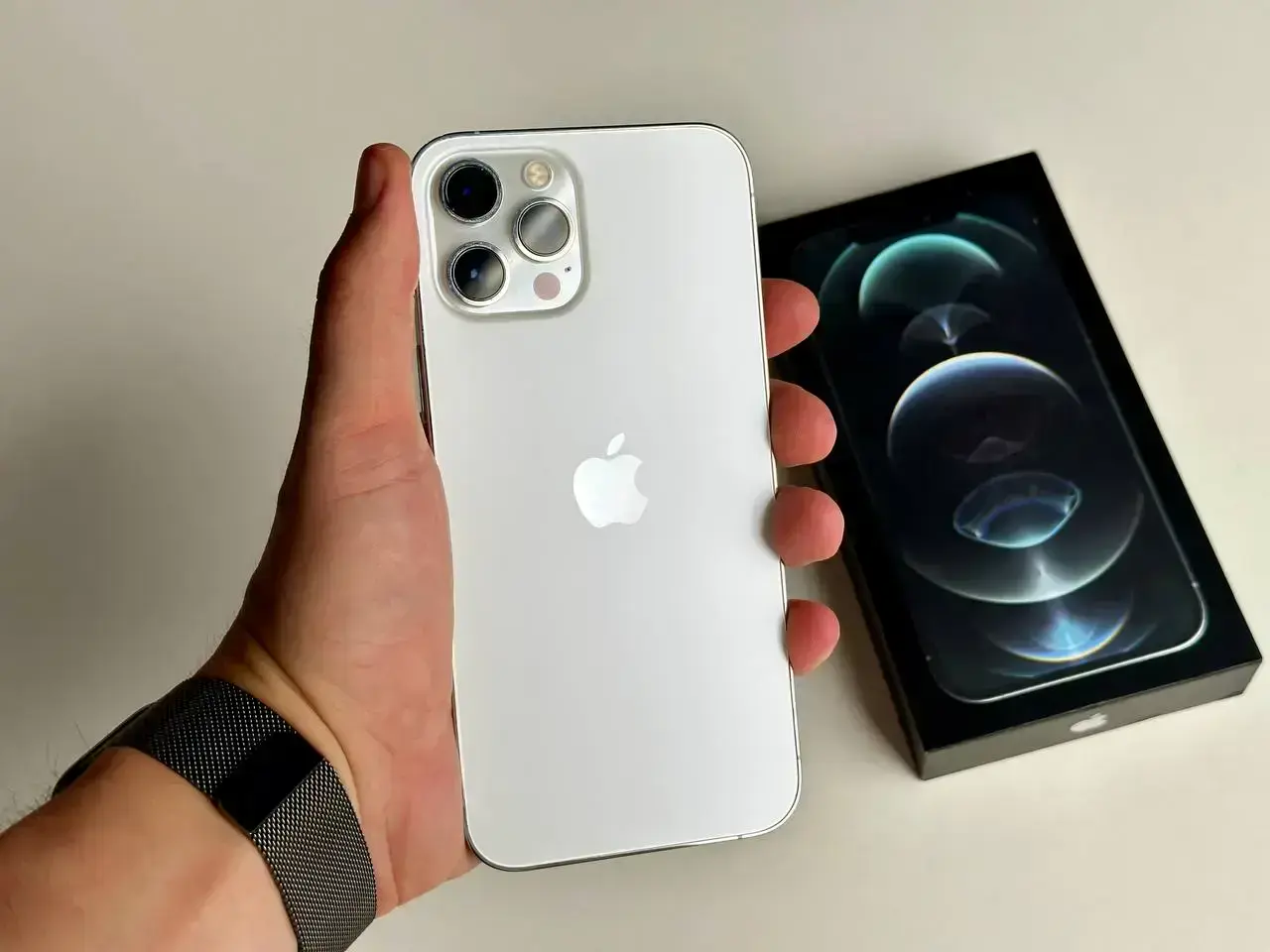 USED Apple iPhone 12 Pro Max 256GB Silver (MGCL3, MGDD3)🔋100%(Стан - 8.9/10, Комплект - Повний | гарантія - 1 міс.)