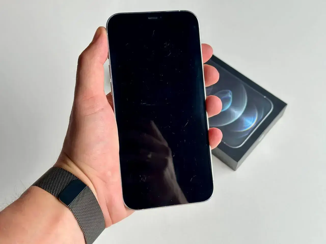 USED Apple iPhone 12 Pro Max 256GB Silver (MGCL3, MGDD3)🔋100%(Стан - 8.9/10, Комплект - Повний | гарантія - 1 міс.)