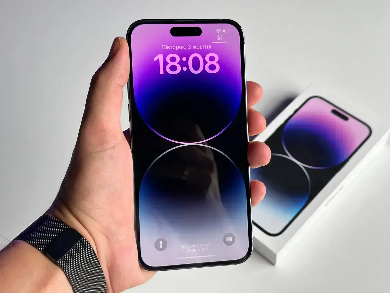 USED Apple iPhone 14 Pro Max 256GB Deep Purple (MQ9X3)🔋100%(Стан - 9.5/10, Комплект - повний | гарантія - 1 міс.)