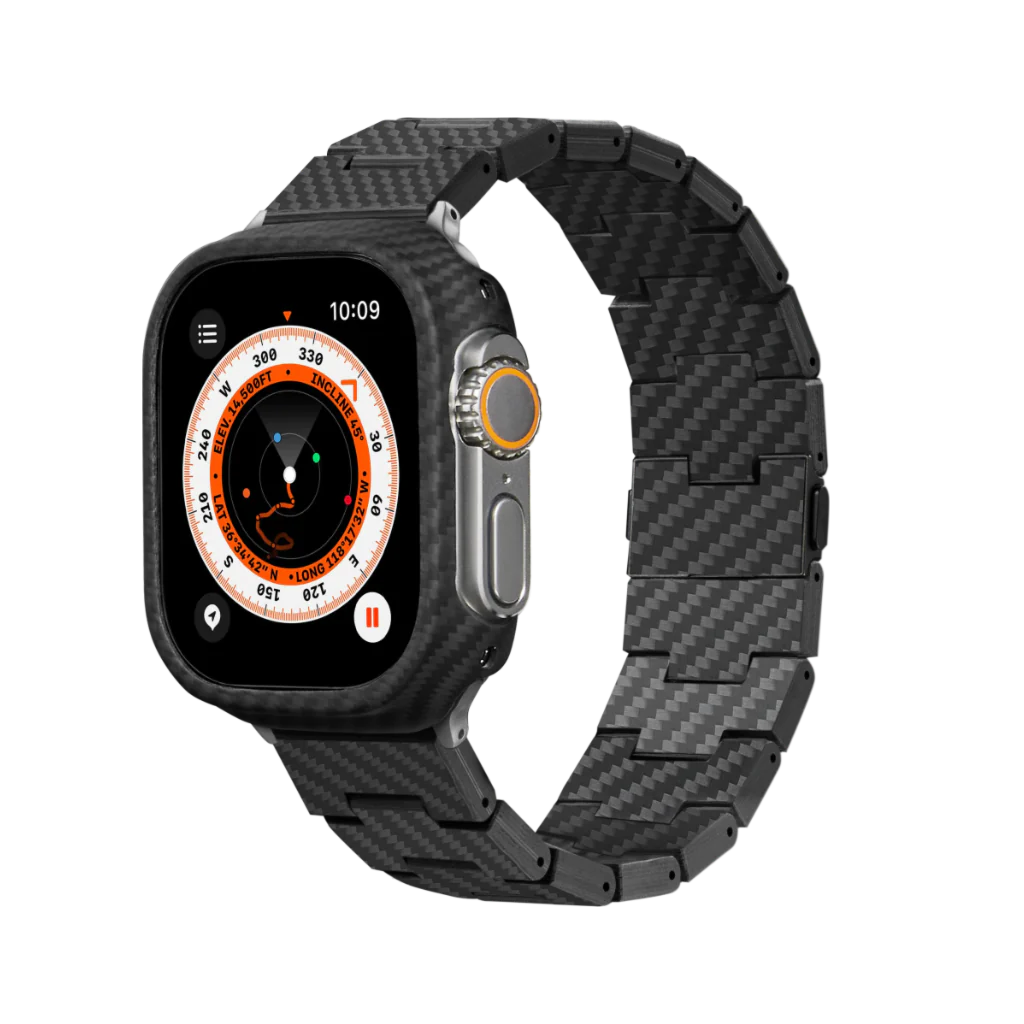 Ремінець Pitaka Carbon Fiber Watch Band Retro Black/Grey for Apple Watch 49/45/44mm (AWB1004)