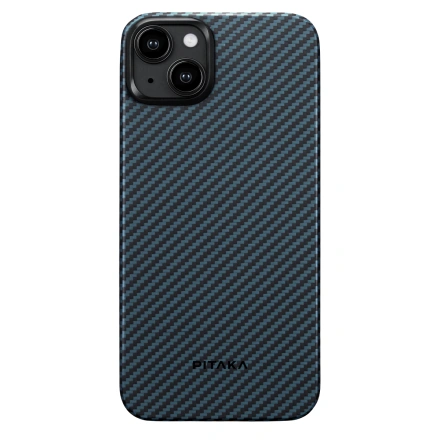 Чохол Pitaka MagEZ Case 4 Twill 1500D for iPhone 15 Plus - Black/Blue (KI1508M)