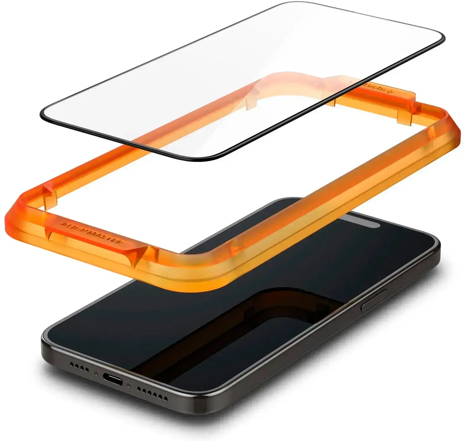Защитное стекло Spigen Glas.tR Alignmaster Full Cover Black for iPhone 15 Pro (AGL06895)