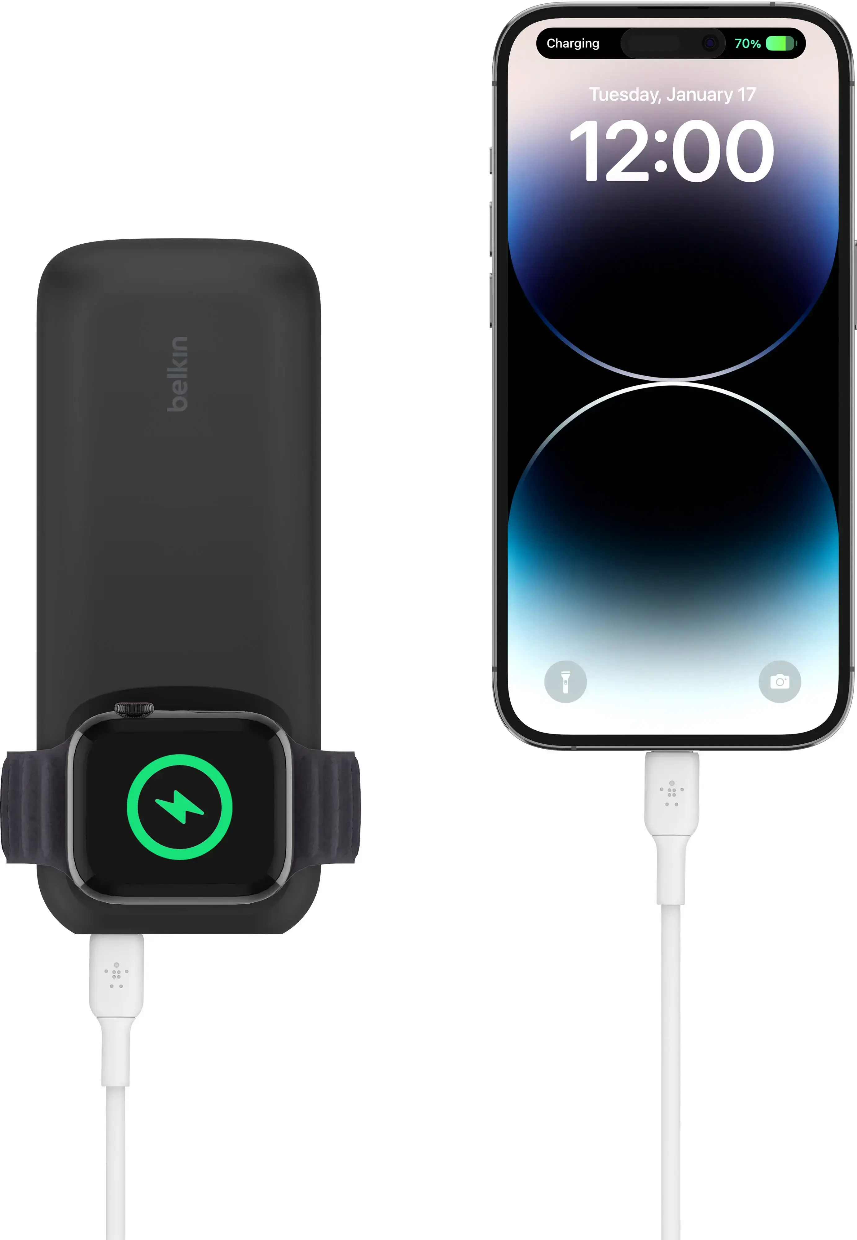 Внешний аккумулятор (павербанк) Belkin BoostCharge Pro Fast Wireless Charger for Apple Watch + Power Bank 10000mAh 20W - Black (BPD005btBK)