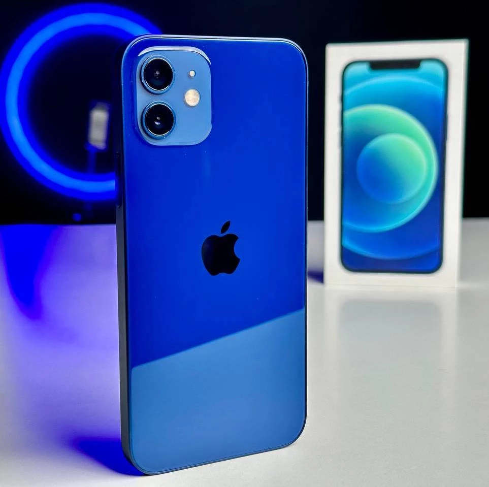 USED Apple iPhone 12 Dual Sim 256GB Blue (MGH43)🔋100%(Состояние - 8/10, Комплект - Полный | гарантия - 1 мес.)