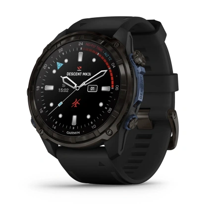 Смарт-часы Garmin Descent Mk3i – 51 mm Carbon Gray DLC Titanium with Black Silicone Band (010-02752-10/11)