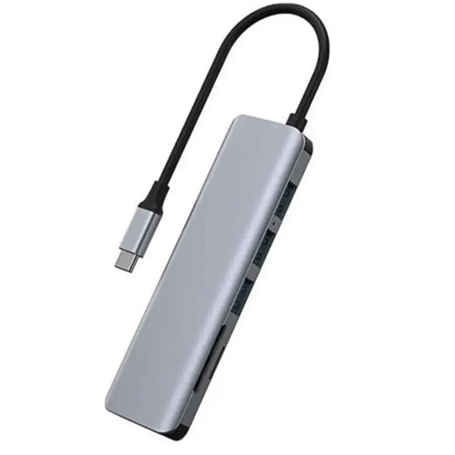 Адаптер WIWU [731HC] Alpha 7in1 Type-C to 3xUSB3.0+HDMI+SD/Micro SD+PD 100W