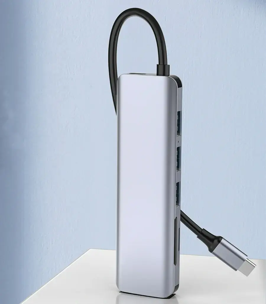 Адаптер WIWU [731HC] Alpha 7in1 Type-C to 3xUSB3.0+HDMI+SD/Micro SD+PD 100W