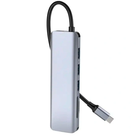 Адаптер WIWU [731HC] Alpha 7in1 Type-C to 3xUSB3.0+HDMI+SD/Micro SD+PD 100W