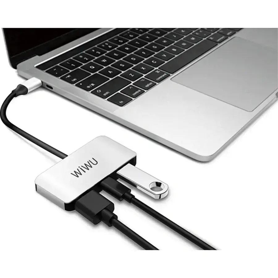 Адаптер WIWU [C2H] Alpha 3in1 Type-C to USB3.0+USB-C+HDMI