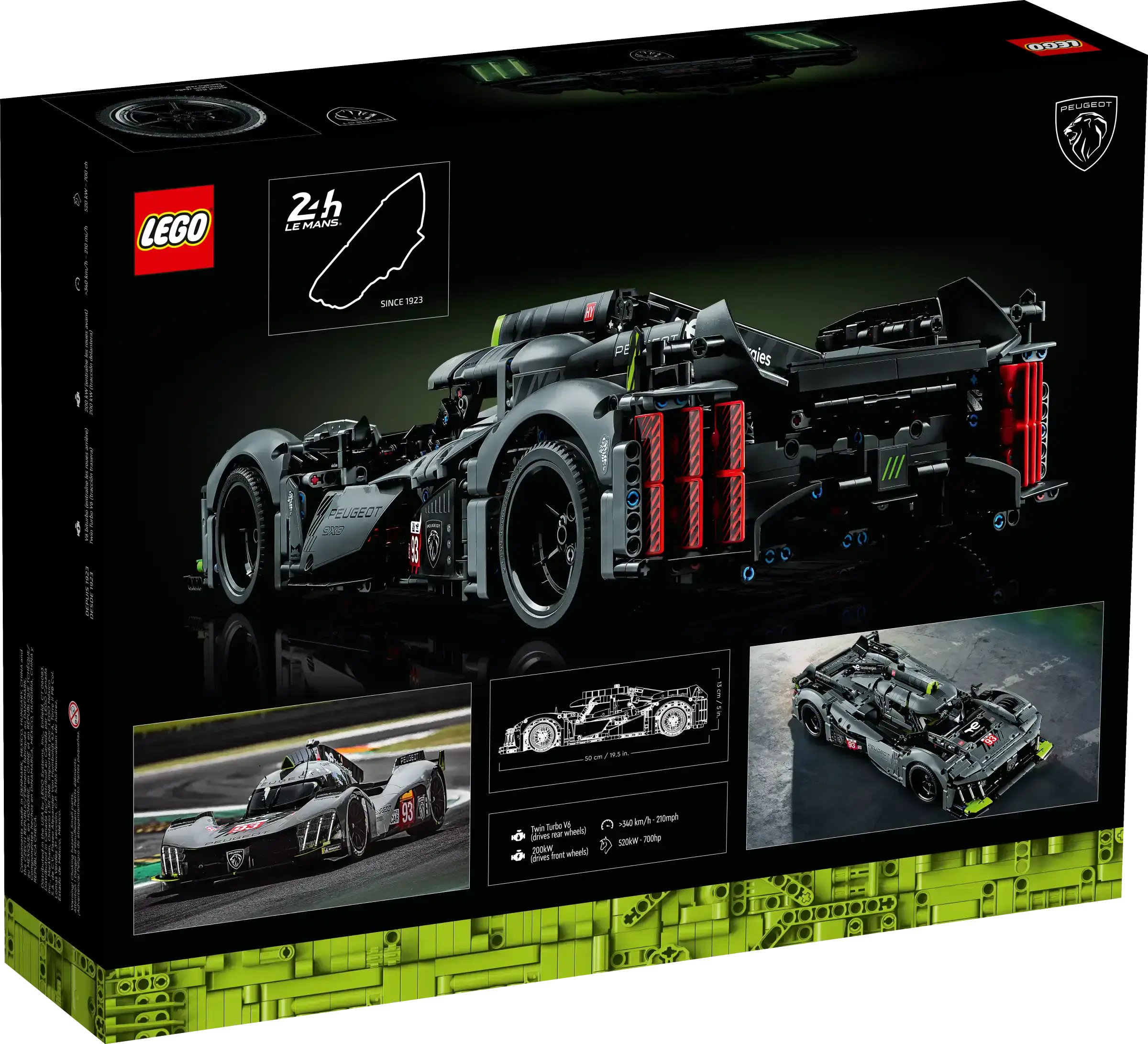 Авто-конструктор LEGO Peugeot 9X8 24H Le Mans Hybrid Hypercar (42156)