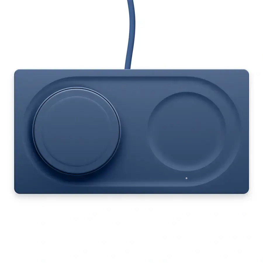 Бездротова зарядна панель Belkin BoostCharge Pro 2-in-1 Wireless Charging Pad with Official MagSafe Charging 15W - Navy (WIZ019ttBL-APL, HR1F2)