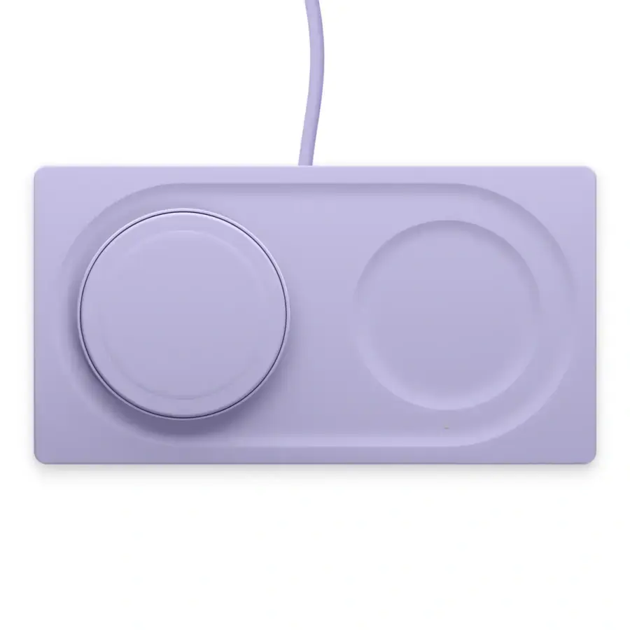 Бездротова зарядна панель Belkin BoostCharge Pro 2-in-1 Wireless Charging Pad with Official MagSafe Charging 15W - Purple (WIZ019ttLV-APL, HR1G2)