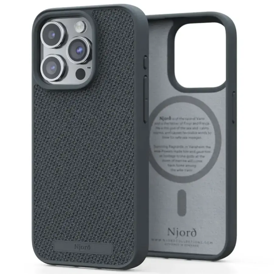 Чехол Njord Fabric MagSafe Case for iPhone 15 Pro - Dark Grey (NA53FA09)