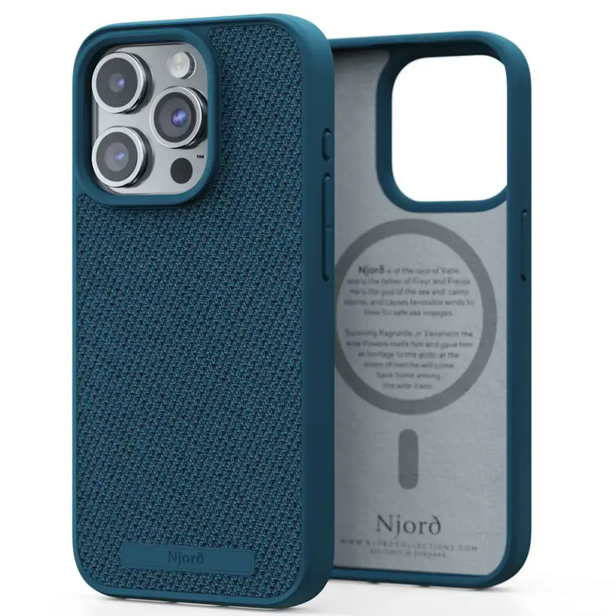 Чехол Njord Fabric MagSafe Case for iPhone 15 Pro - Deep Sea (NA53FA01)