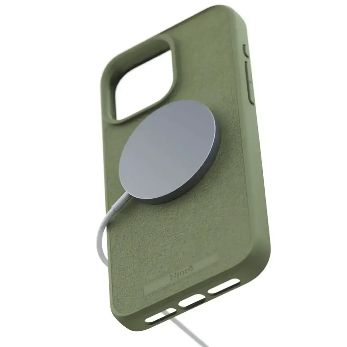 Чехол Njord Suede MagSafe Case for iPhone 15 Pro Max - Olive (NA54SU06)