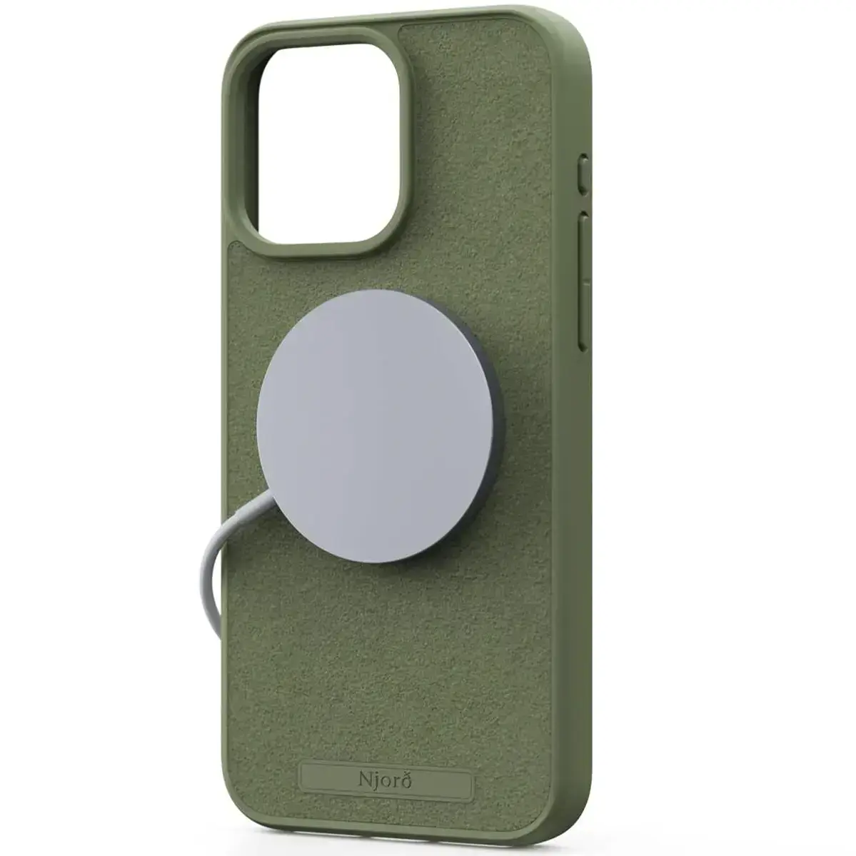 Чехол Njord Suede MagSafe Case for iPhone 15 Pro Max - Olive (NA54SU06)