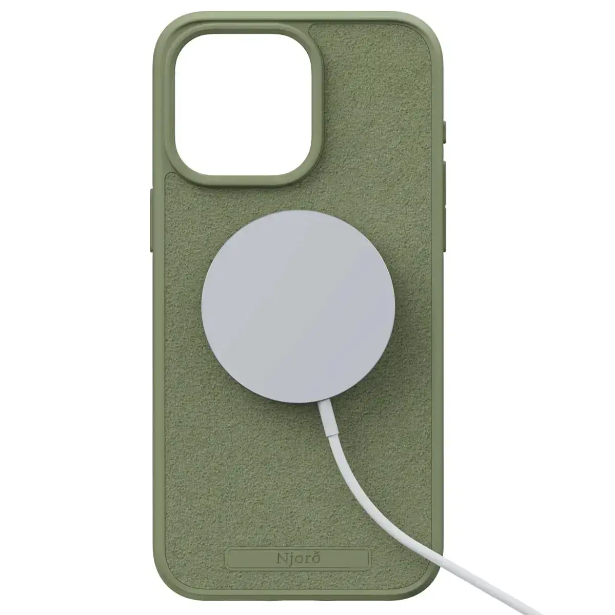 Чехол Njord Suede MagSafe Case for iPhone 15 Pro Max - Olive (NA54SU06)