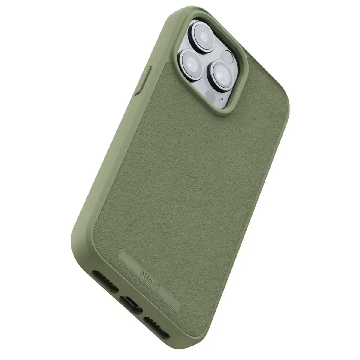 Чехол Njord Suede MagSafe Case for iPhone 15 Pro Max - Olive (NA54SU06)