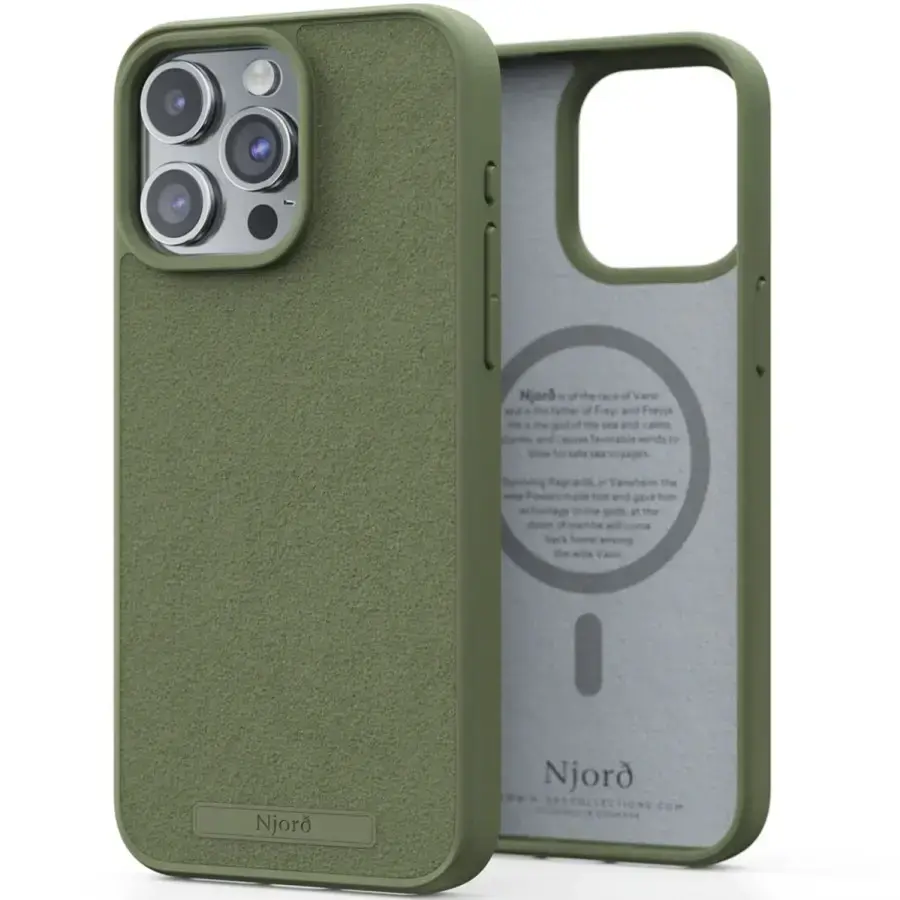 Чохол Njord Suede MagSafe Case for iPhone 15 Pro Max - Olive (NA54SU06)