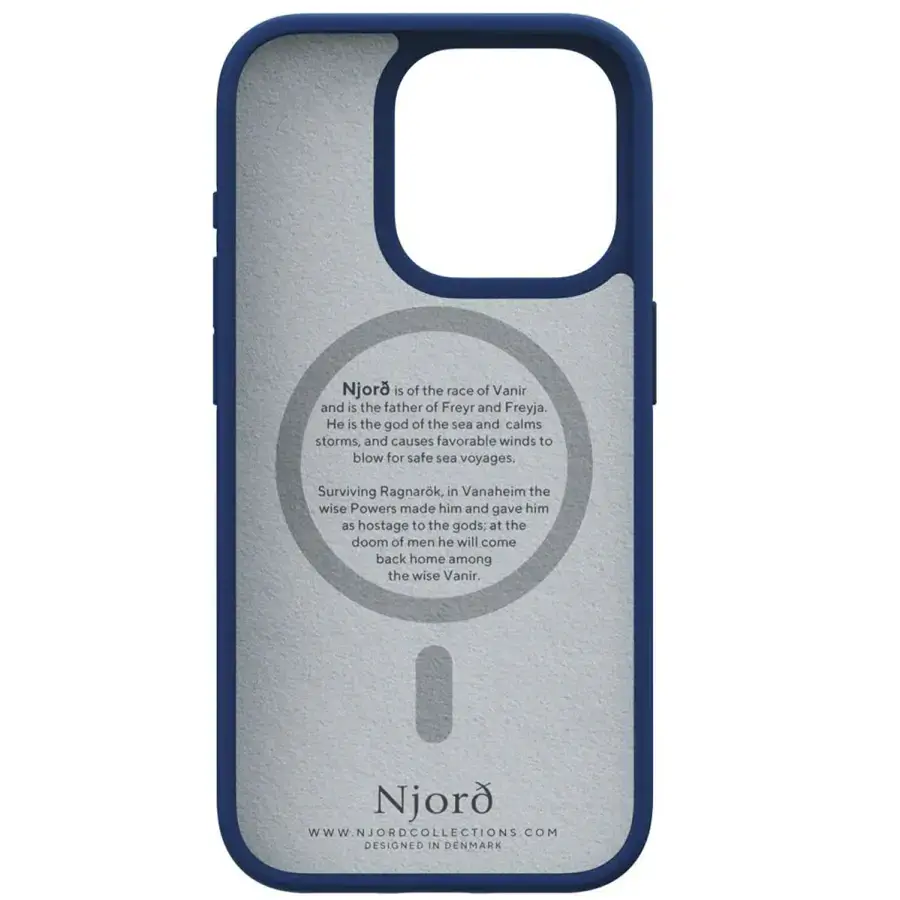 Чохол Njord Suede MagSafe Case for iPhone 15 Pro - Navy Blue (NA53SU01)