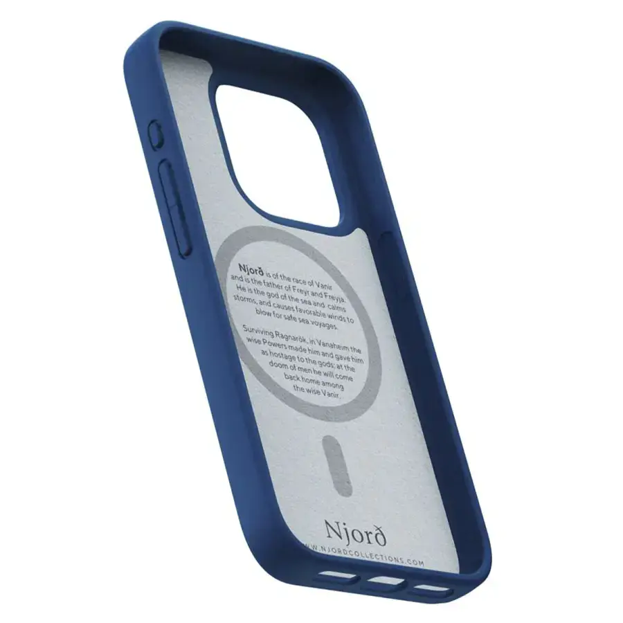 Чохол Njord Suede MagSafe Case for iPhone 15 Pro - Navy Blue (NA53SU01)