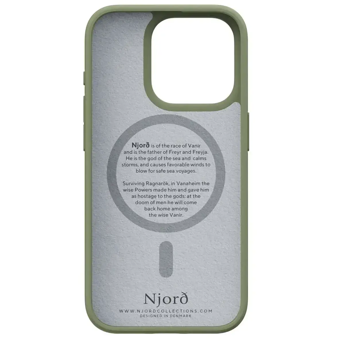 Чохол Njord Suede MagSafe Case for iPhone 15 Pro - Olive (NA53SU06)
