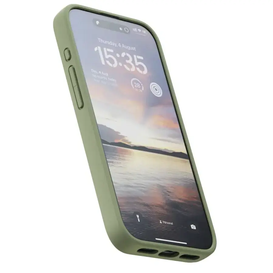 Чехол Njord Suede MagSafe Case for iPhone 15 Pro - Olive (NA53SU06)