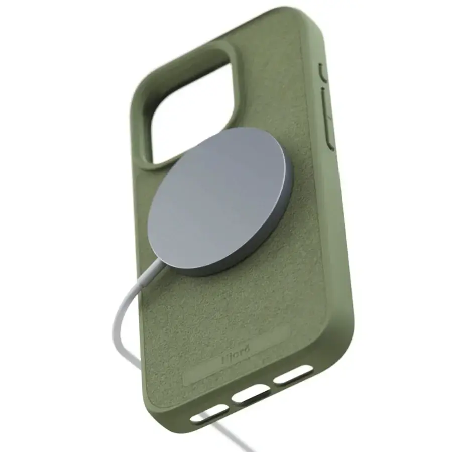 Чехол Njord Suede MagSafe Case for iPhone 15 Pro - Olive (NA53SU06)