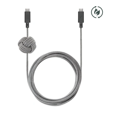 Кабель Native Union Anchor Cable USB-C to USB-C 240W Zebra 3 m (ACABLE-C-ZEB-NP)