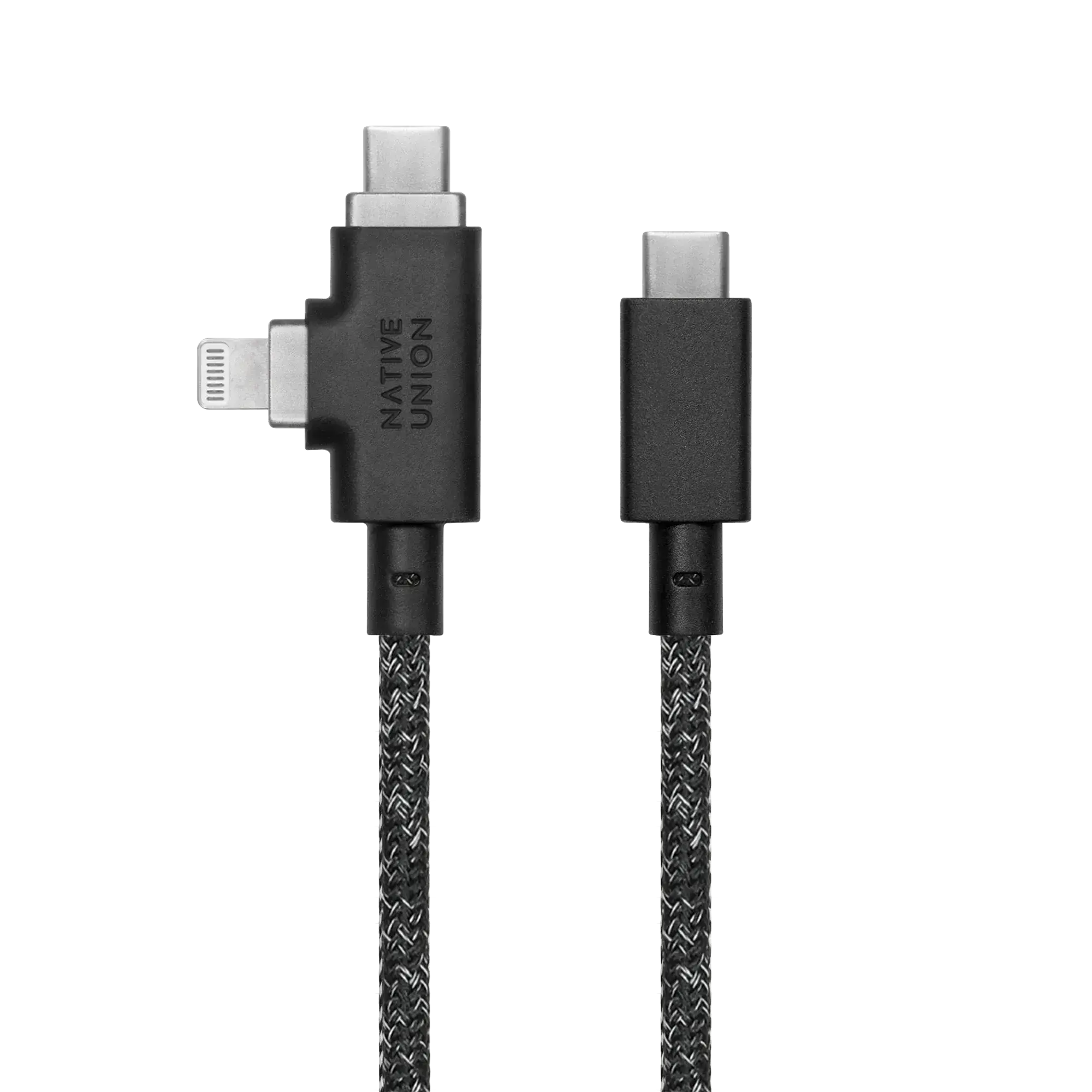 Кабель Native Union Belt Cable Duo Pro 240W USB-C to USB-C & Lightning Cosmos Black 2.4 m (BELT-PROCCL-COS-NP)