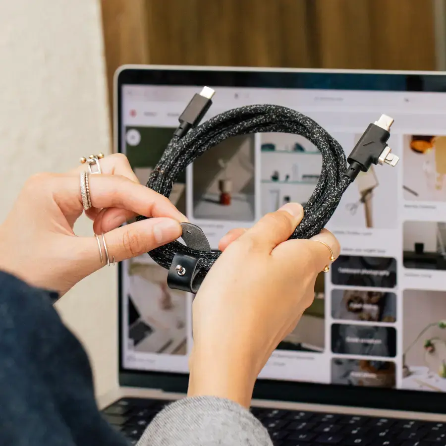 Кабель Native Union Belt Cable Duo Pro 240W USB-C to USB-C & Lightning Cosmos Black 2.4 m (BELT-PROCCL-COS-NP)