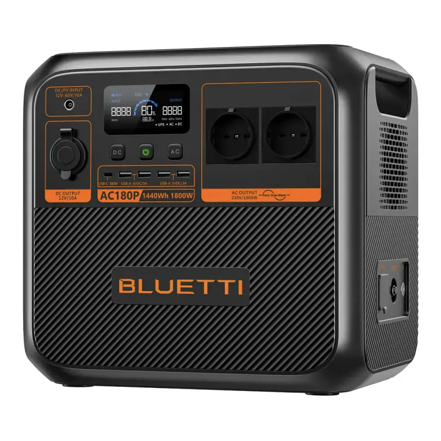 Портативна зарядна станція BLUETTI AC180P Portable Power Station | 1800W 1440Wh (P-AC180P-EU-GY-BL-010)